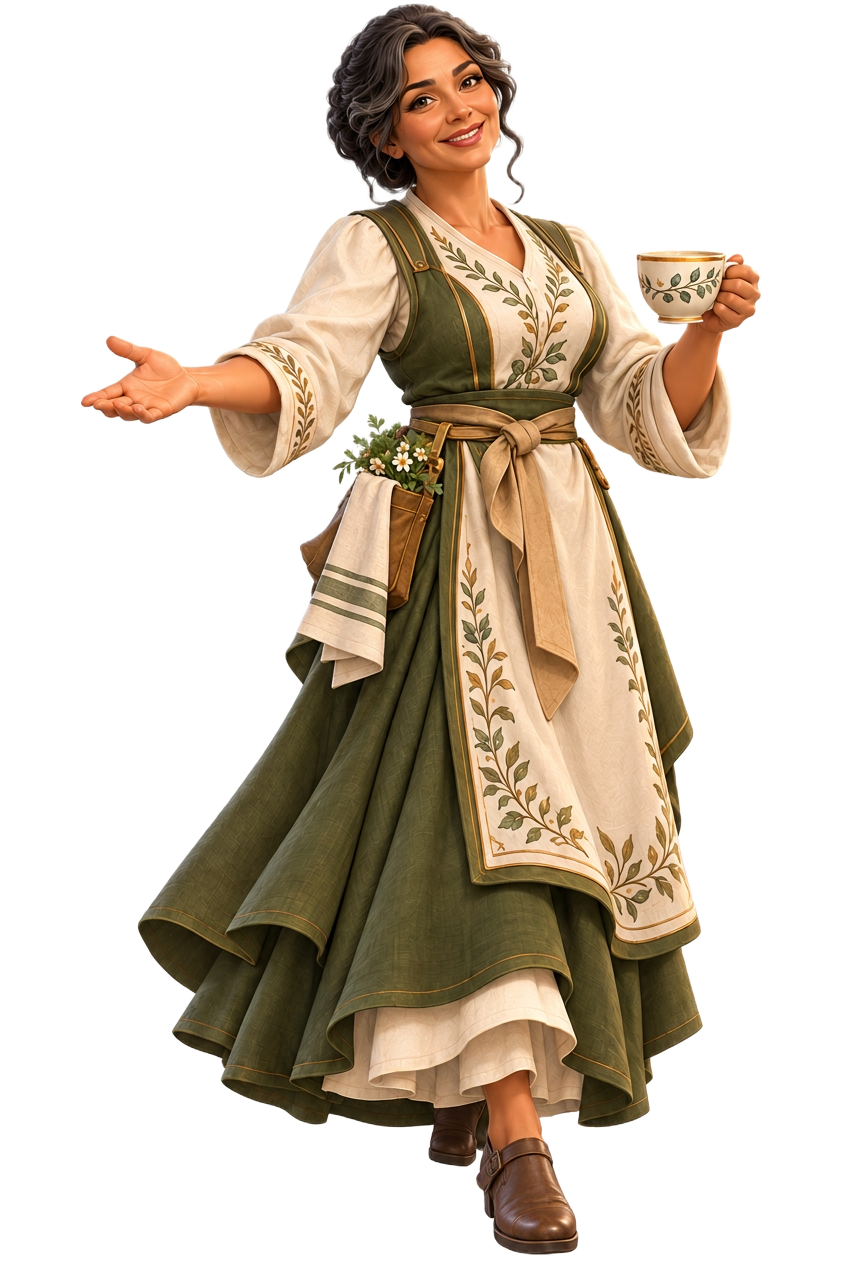 The Host welcoming guests with a cup of tea
